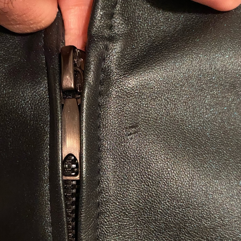 Lafayette 148 New York metallic green lambskin jacket - Picture 15 of 15